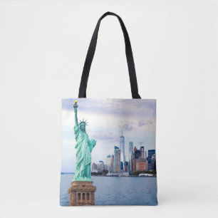Vrijheidsbeeld met World Trade Center Tote Bag
