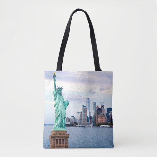 Vrijheidsbeeld met World Trade Center Tote Bag (Voorkant)