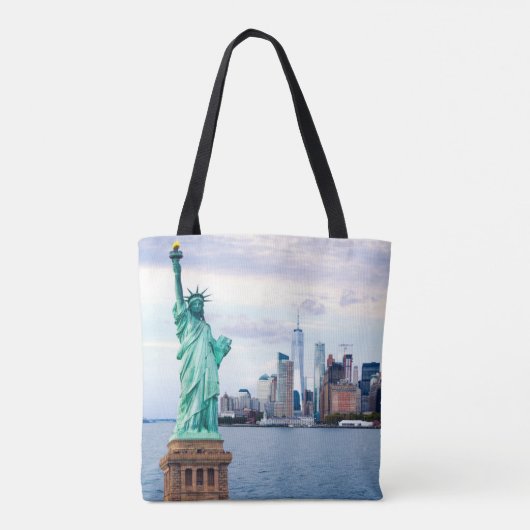 Vrijheidsbeeld met World Trade Center Tote Bag (Achterkant)