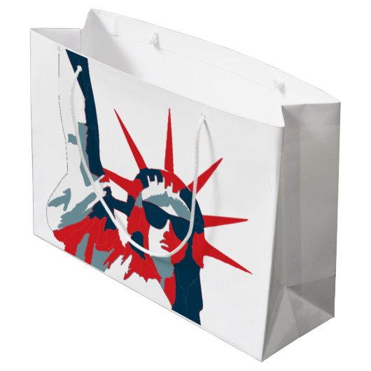 Vrijheidsbeeld met zonnebril groot cadeauzakje (Achterkant Gekanteld)
