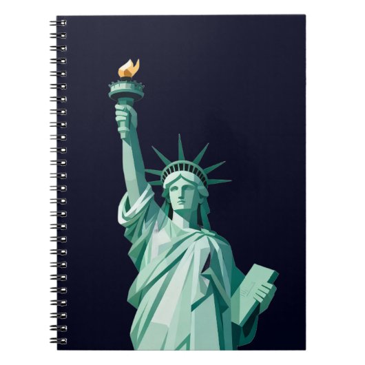 Vrijheidsbeeld minimalistisch spiraal Notitieboek (Voorkant)