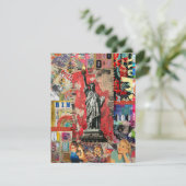 Vrijheidsbeeld Mixed Media Collage Art Kaart (Staand voorkant)