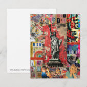 Vrijheidsbeeld Mixed Media Collage Art Kaart (Voorkant / Achterkant)