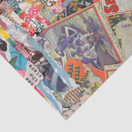 Vrijheidsbeeld Mixed Media Collage Art Tissuepapier (Detail)