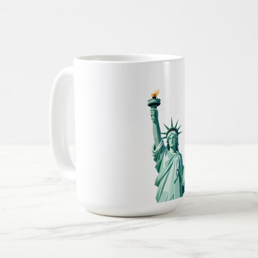 Vrijheidsbeeld Mok - Modern minimalistisch design (Voorkant links)