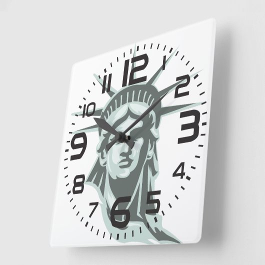 Vrijheidsbeeld-muur-klok Vierkante Klok (Hoek)