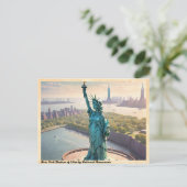 Vrijheidsbeeld Nationaal Monument NYC Vintage Briefkaart (Staand voorkant)