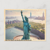 Vrijheidsbeeld Nationaal Monument NYC Vintage Briefkaart (Voorkant)