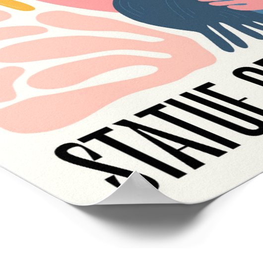 Vrijheidsbeeld New York abstracte reisbloemen Poster (Hoek)