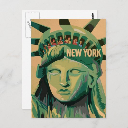 Vrijheidsbeeld - New York City Briefkaart (Voorkant / Achterkant)