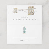 Vrijheidsbeeld New York City Bruiloft Gevouwen Plaatskaartje (Buitenkant ongevouwen)