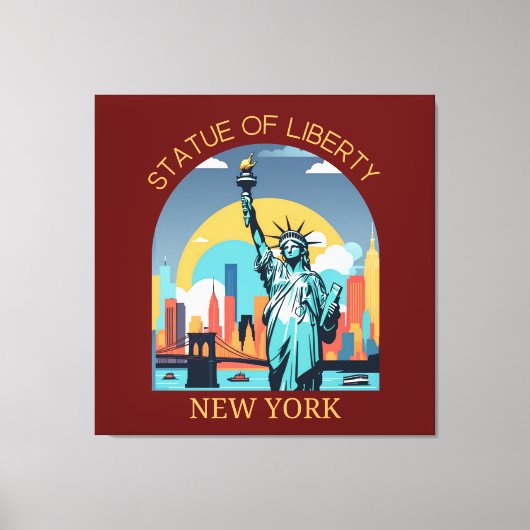 Vrijheidsbeeld, New York City Canvas Afdruk (Voorkant)