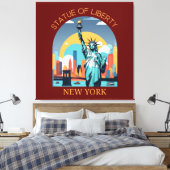 Vrijheidsbeeld, New York City Canvas Afdruk (Insitu (Slaapkamer))