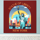 Vrijheidsbeeld, New York City Canvas Afdruk (Insitu (Houten vloer))