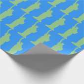 Vrijheidsbeeld New York City Elegant Blauw Cadeaupapier (Hoek)