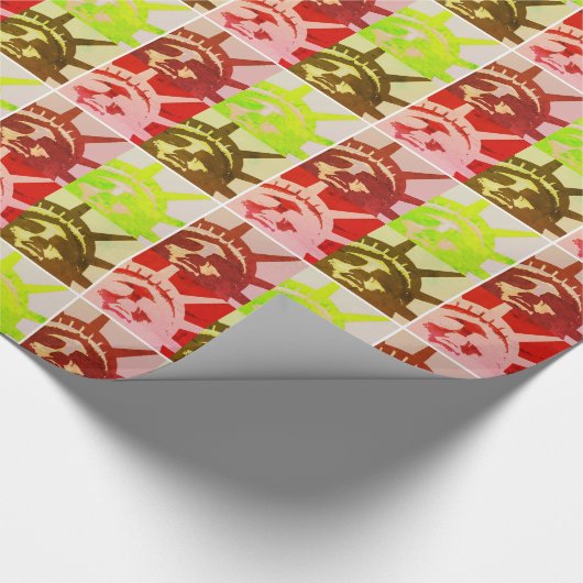 Vrijheidsbeeld New York City Pop Art Cadeaupapier (Hoek)