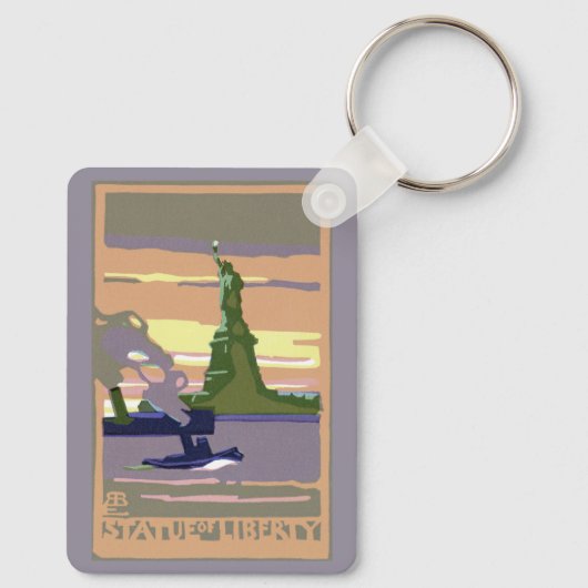 Vrijheidsbeeld, New York City, Reis naar het verle Sleutelhanger (Achterkant)