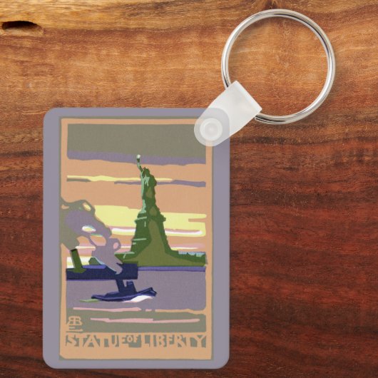 Vrijheidsbeeld, New York City, Reis naar het verle Sleutelhanger (Achterkant)