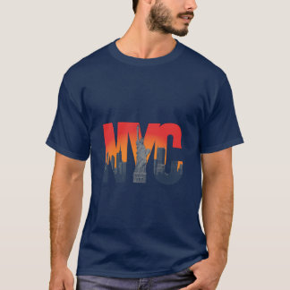 Vrijheidsbeeld New York City Skyline Design T-shirt
