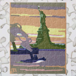 Vrijheidsbeeld, New York City, Vintage Travel Legpuzzel