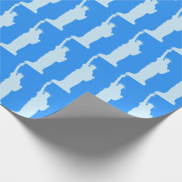 Vrijheidsbeeld New York Elegant blauw patroon Cadeaupapier
