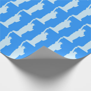 Vrijheidsbeeld New York Elegant blauw patroon Cadeaupapier