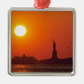 Vrijheidsbeeld, New York Harbour, NY, Verenigde St Metalen Ornament (Voorkant)