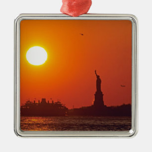 Vrijheidsbeeld, New York Harbour, NY, Verenigde St Metalen Ornament
