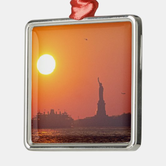 Vrijheidsbeeld, New York Harbour, NY, Verenigde St Metalen Ornament (Links)