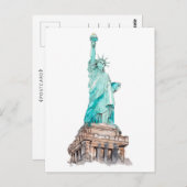 Vrijheidsbeeld New York Manhattan Island Briefkaart (Voorkant / Achterkant)