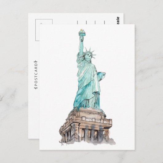 Vrijheidsbeeld New York Manhattan Island Briefkaart (Voorkant / Achterkant)