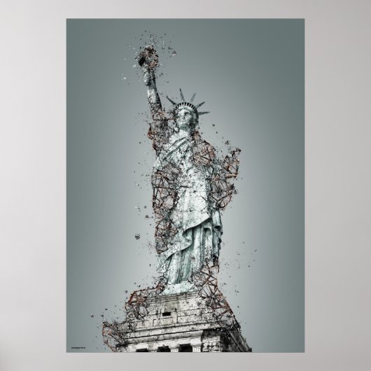 Vrijheidsbeeld New York moderne kunst op Poster (Voorkant)