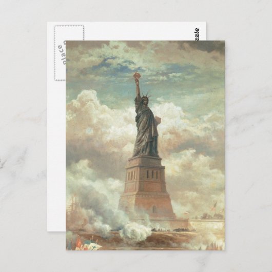 Vrijheidsbeeld, New York, ongeveer 1800 jaar oud Briefkaart (Voorkant / Achterkant)