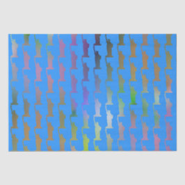 Vrijheidsbeeld New York op Rainbow Pattern Tissuepapier