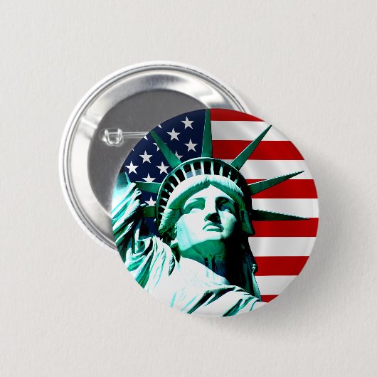 Vrijheidsbeeld, New York Ronde Button 5,7 Cm (Voorkant /achterkant)