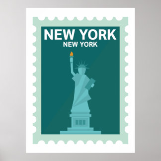 Vrijheidsbeeld - New York Stamp Poster