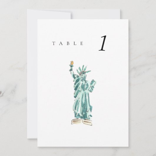 Vrijheidsbeeld New York Trouwtafel Nummer (Voorkant)