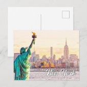 Vrijheidsbeeld, New York, Verenigde Staten Briefkaart (Voorkant / Achterkant)