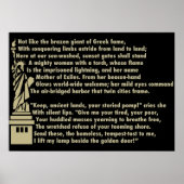 Vrijheidsbeeld - Nieuw Colossus Patriotic Poem Poster (Voorkant)