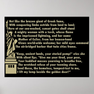 Vrijheidsbeeld - Nieuw Colossus Patriotic Poem Poster