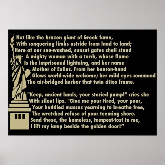 Vrijheidsbeeld - Nieuw Colossus Patriotic Poem Poster (Voorkant)
