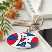 Vrijheidsbeeld NY Rood Wit en Blauw Sleutelhanger (Zijkant)