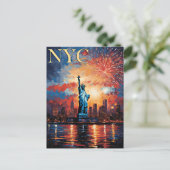 Vrijheidsbeeld, NYC, Briefkaart (Staand voorkant)