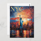 Vrijheidsbeeld, NYC, Briefkaart (Voorkant / Achterkant)