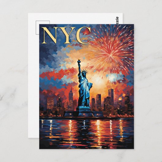 Vrijheidsbeeld, NYC, Briefkaart (Voorkant / Achterkant)