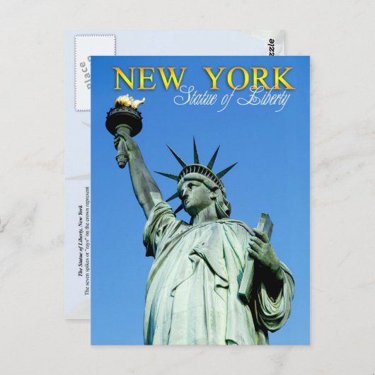 Vrijheidsbeeld, NYC Briefkaart (Voorkant / Achterkant)