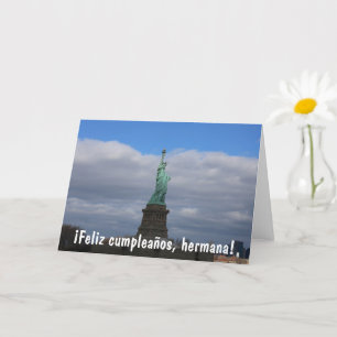 Vrijheidsbeeld NYC Feliz Cumpleanos Hermana Kaart