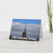 Vrijheidsbeeld NYC Feliz Cumpleanos Hermana Kaart (Voorkant)
