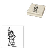 Vrijheidsbeeld NYC Kerstmis Hanukkah Lichten Rubberstempel (Gestempeld)