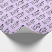 Vrijheidsbeeld NYC Kerstmis Hanukkah Paars Cadeaupapier (Hoek)